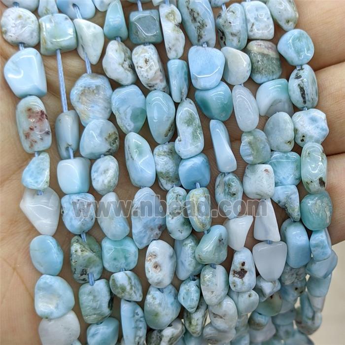 Natural Blue Larimar Chips Beads Freeform