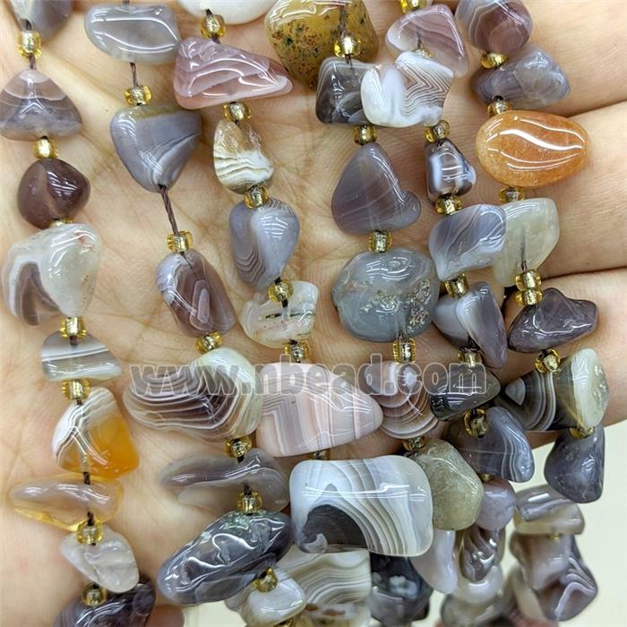 Natural Botswana Agate Chips Beads Freeform Topdrilled