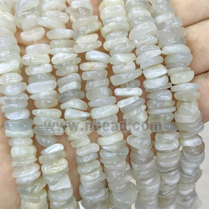 Natural Whitegray Moonstone Chips Beads Freeform