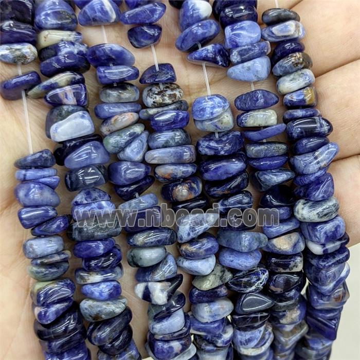 Natural Blue Sodalite Chips Beads Freeform