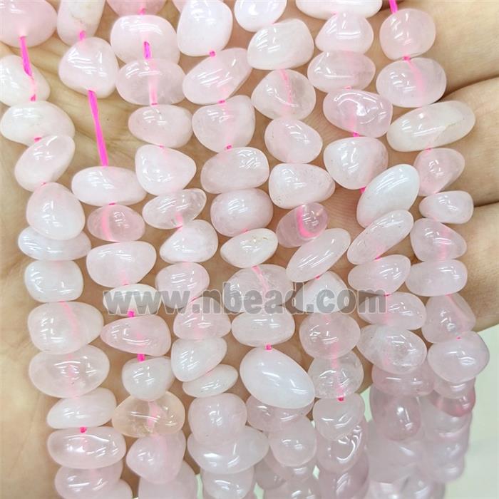Natural Pink Rose Quartz Chips Beads Freeform