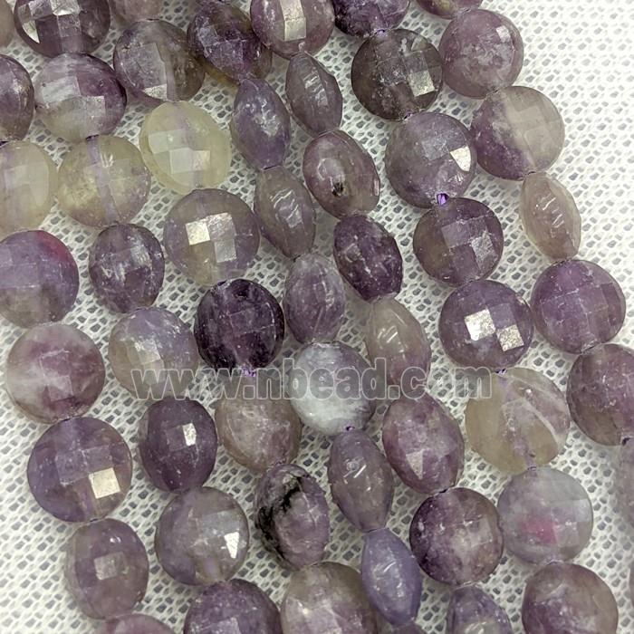 Natural Purple Tourmaline Button Beads Faceted Coin