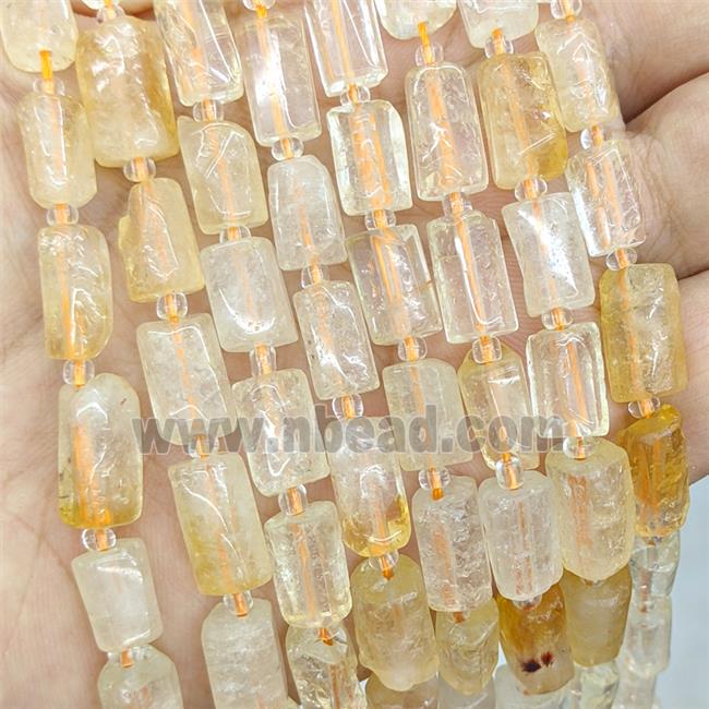 Natural Yellow Citrine Tube Beads