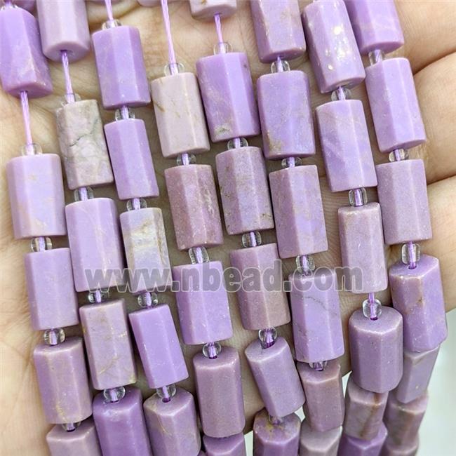 Natural Phosphosiderite Tube Beads Purple