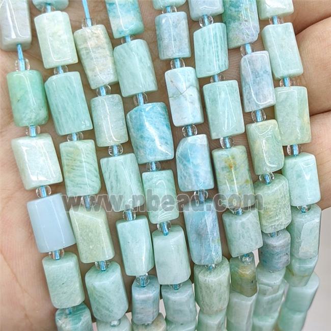Natural Green Amazonite Tube Beads