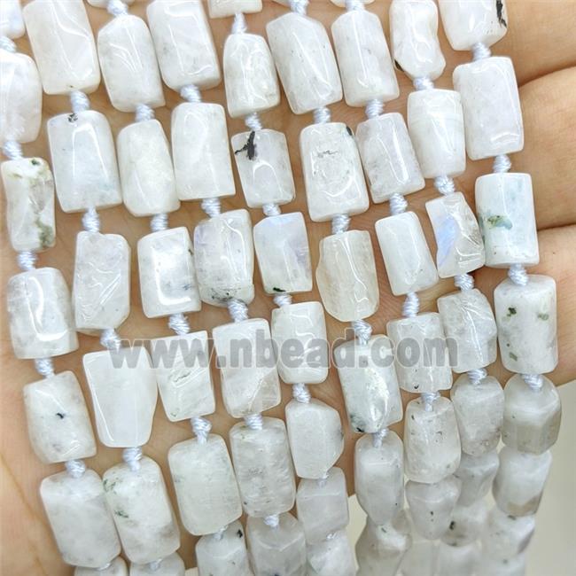 Natural White Moonstone Tube Beads
