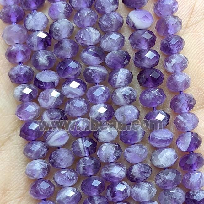 Natural Dogtooth Amethyst Beads Purple Faceted Rondelle
