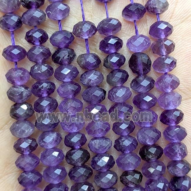 Natural Purple Amethyst Beads Faceted Rondelle