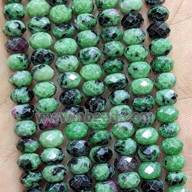 Natural Green Zoisite Beads Faceted Rondelle