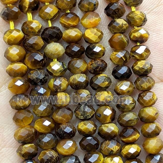 Natural Tiger Eye Stone Beads Faceted Rondelle