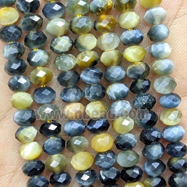 Fancy Tiger Eye Stone Beads Faceted Rondelle