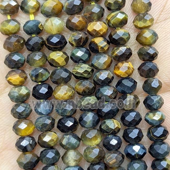 Tiger Eye Stone Beads Yellowblue Faceted Rondelle