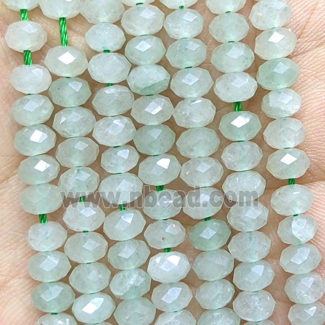Natural Lt.green Aventurine Beads Faceted Rondelle