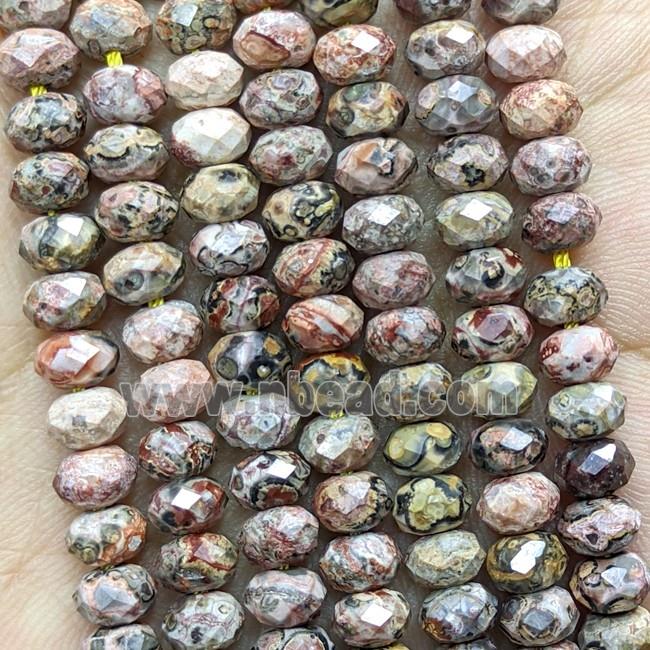 Natural LeopardSkin Jasper Beads Multicolor Faceted Rondelle