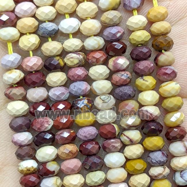Natural Mookaite Beads Multicolor Faceted Rondelle