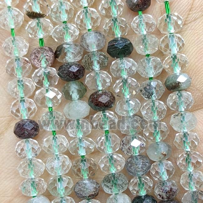 Natural Chlorite Quartz Beads Green Faceted Rondelle