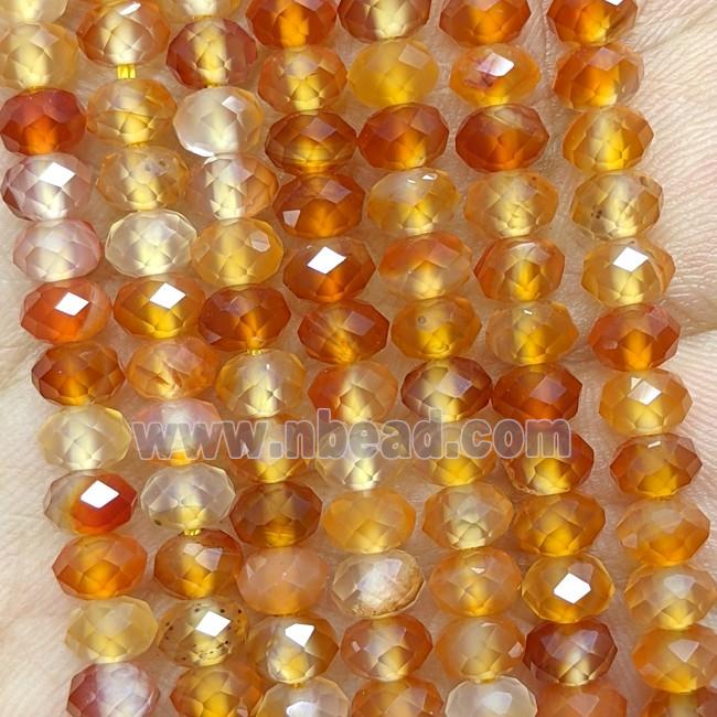 Natural Carnelian Agate Beads Red Faceted Rondelle