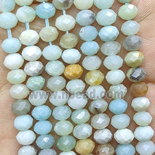 Natural Chinese Amazonite Beads Faceted Rondelle
