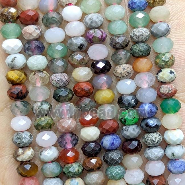 Natural Gemstone Beads Faceted Rondelle Mixed