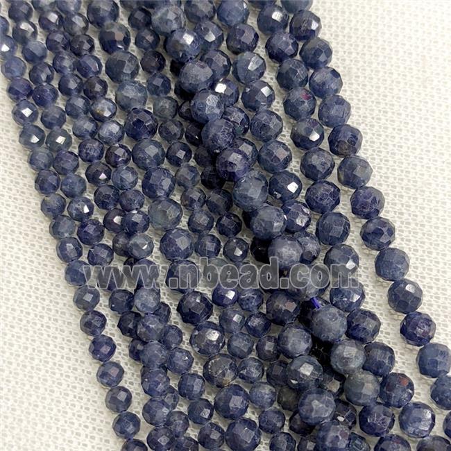 Natural Sapphire Beads AA-Grade Blue Faceted Round