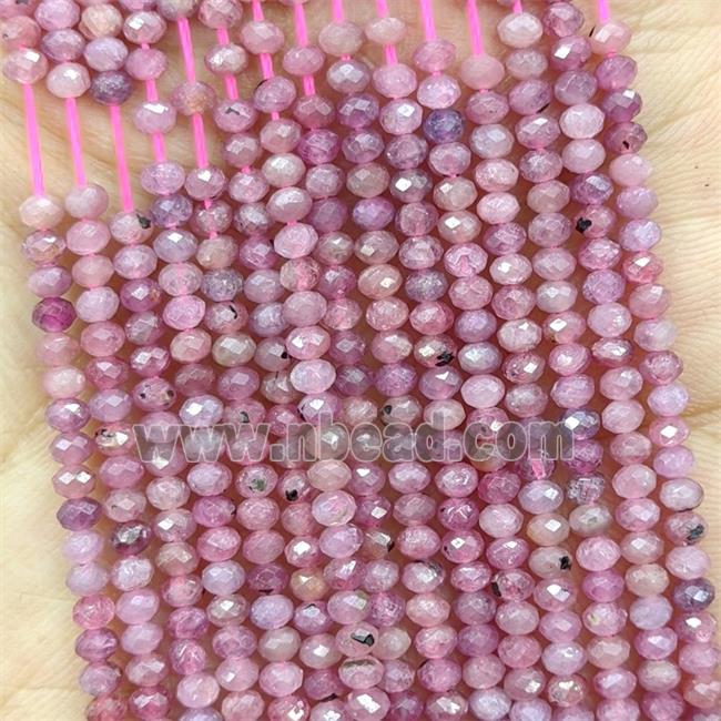 Natural Ruby Beads Red Faceted Rondelle