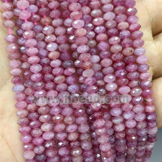 Natural Ruby Beads AA-Grade Red Faceted Rondelle