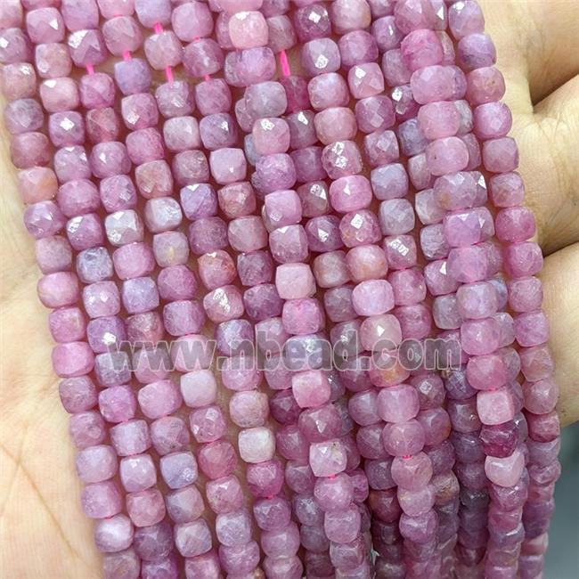 Natural Ruby Beads AA-Grade Red Faceted Cube