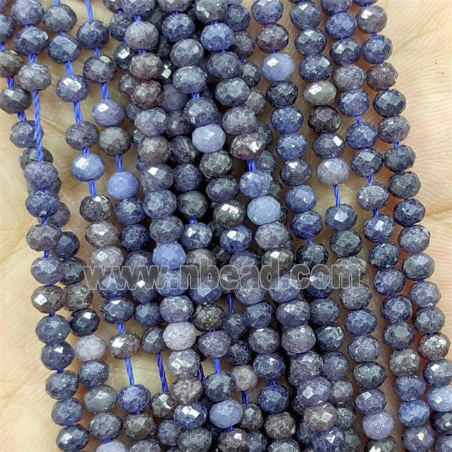 Natural Sapphire Beads B-Grade Blue Faceted Rondelle