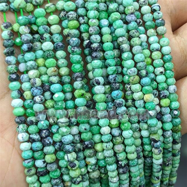 Natural Variscite Beads Beads Green Faceted Rondelle
