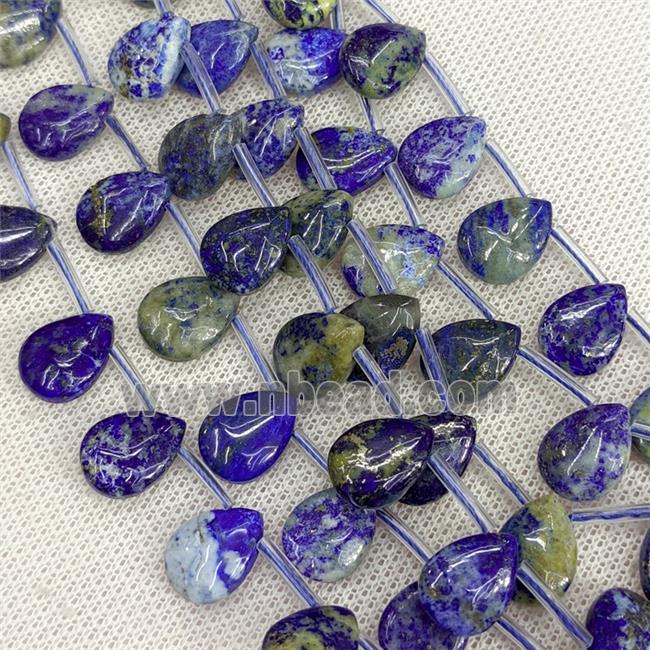 Natural Blue Lapis Lazuli Teardrop Beads Topdrilled