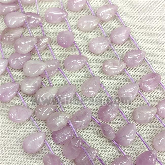 Natural Kunzite Teardrop Beads Topdrilled
