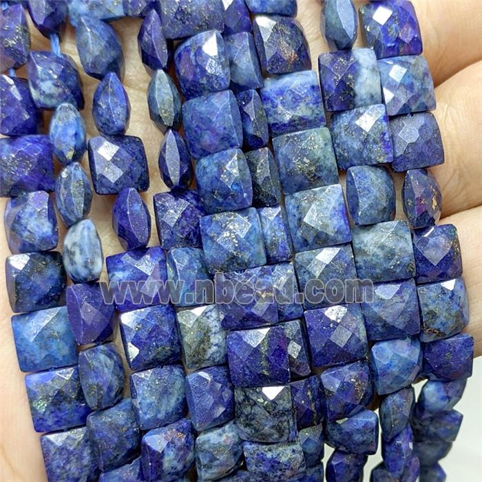 Natural Blue Lapis Lazuli Beads Faceted Square