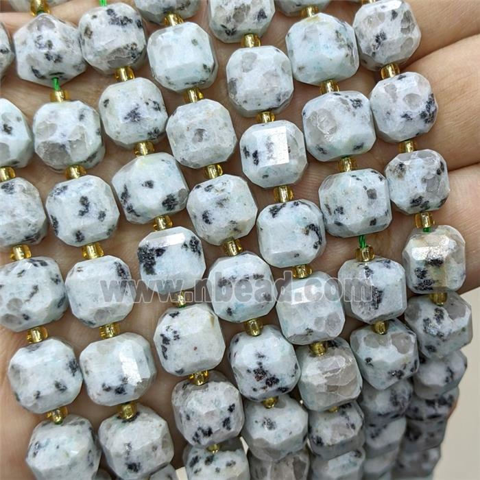 Natural Chinese Kiwi Jasper Beads Faceted Cube