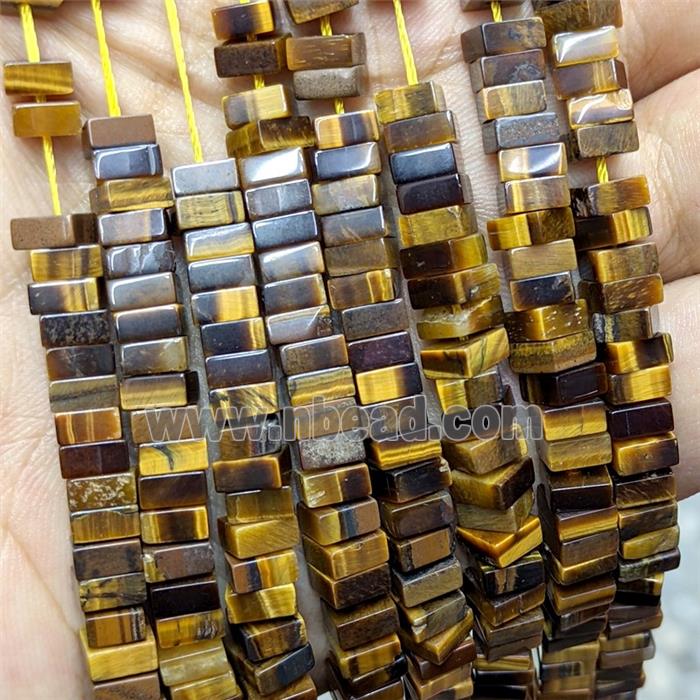 Natural Tiger Eye Stone Square Beads