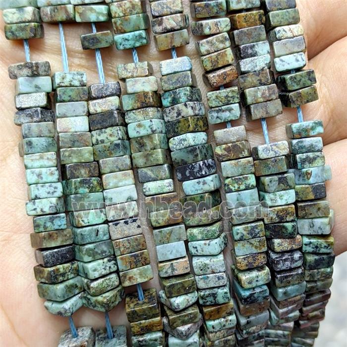 Natural African Turquoise Square Beads