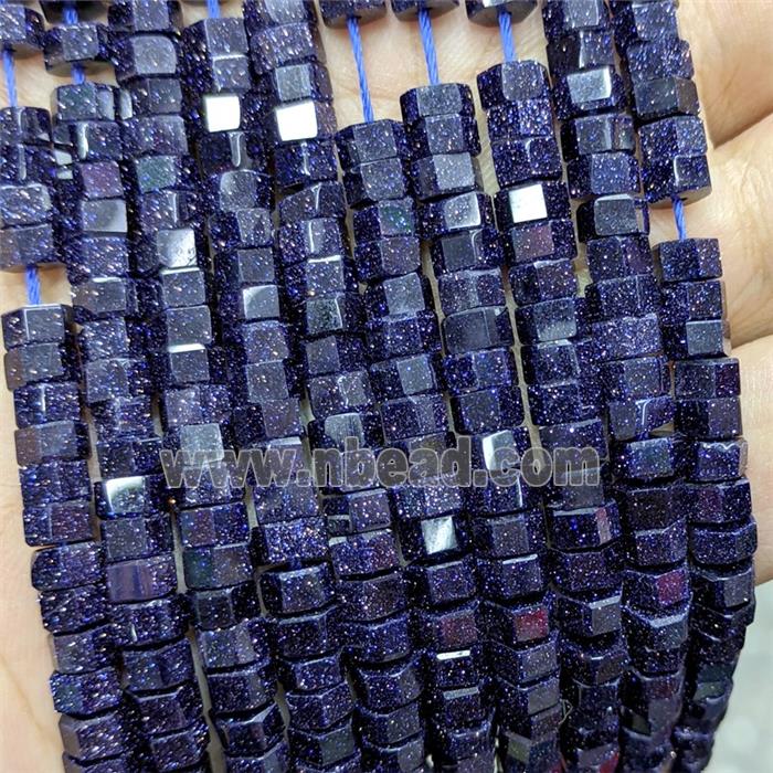 Blue Sandstone Hexagon Beads