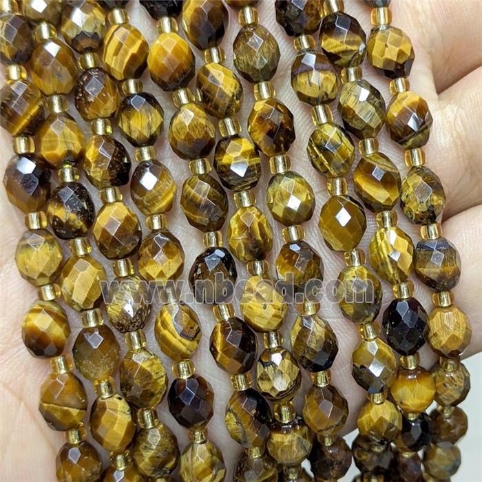 Natural Tiger Eye Stone Beads Faceted Rice