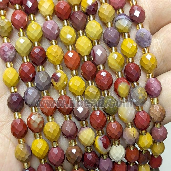 Natural Mookaite Beads Multicolor Faceted Rice