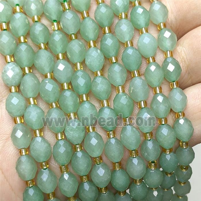 Natural Green Aventurine Beads Faceted Rice