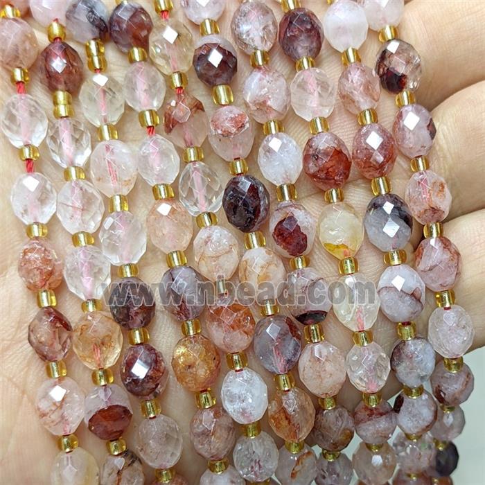 Natural Red Hematoid Quartz Beads Faceted Rice