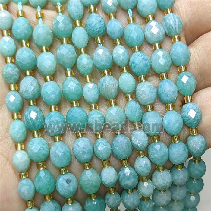 Natural Green Amazonite Beads Faceted Rice