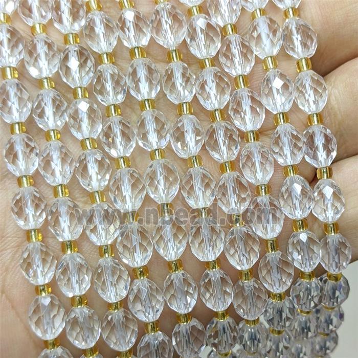 Clear Crystal Quartz Beads Faceted Rice