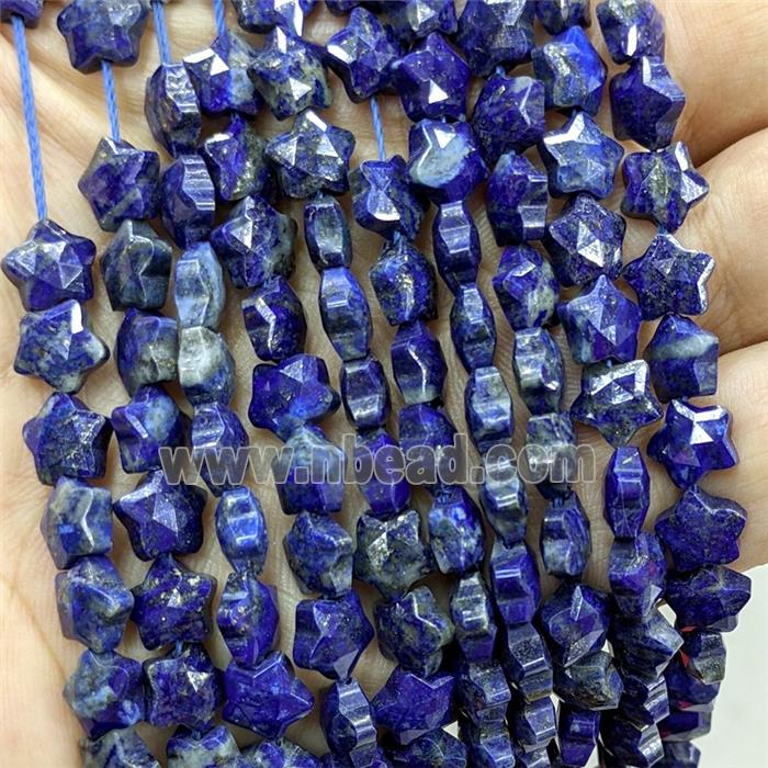 Natural Blue Lapis Lazuli Star Beads