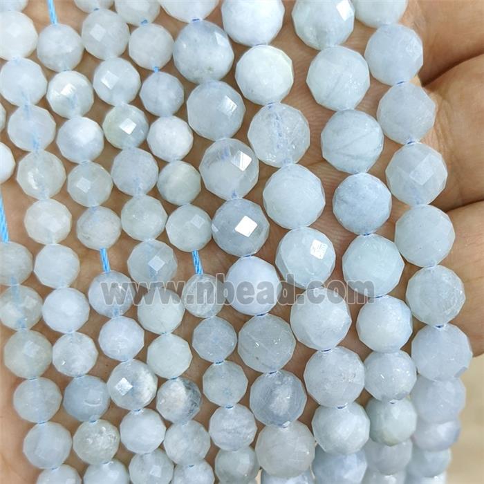 Natural Blue Aquamarine Beads Faceted Round