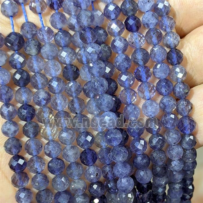 Natural Iolite Beads Blue Faceted Round