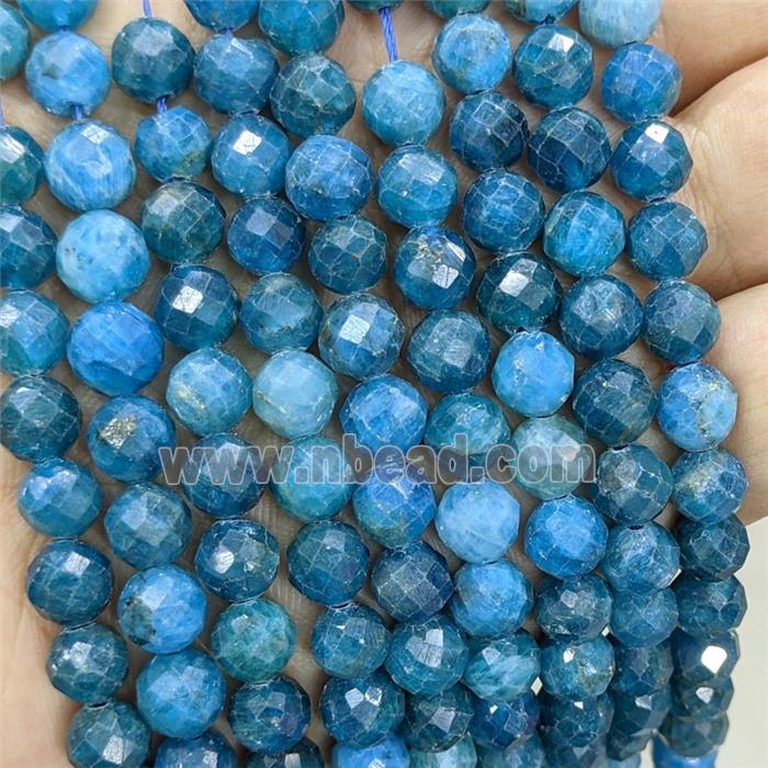 Natural Blue Apatite Beads Faceted Round