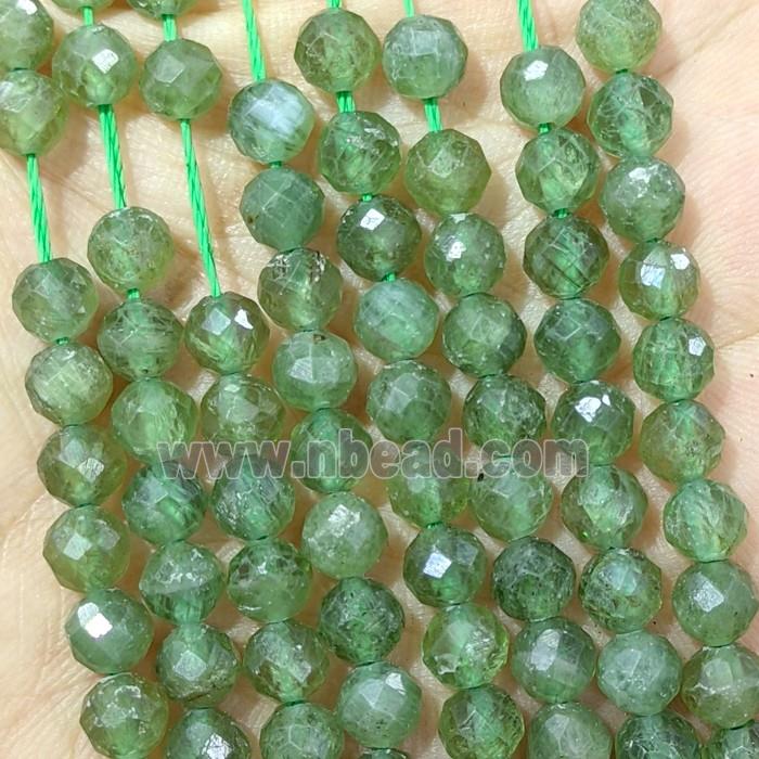 Natural Green Apatite Beads Faceted Round