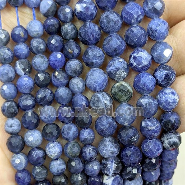 Natural Blue Sodalite Beads Faceted Round