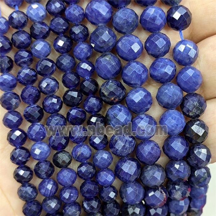 Natural Blue Sodalite Beads A-Grade Faceted Round