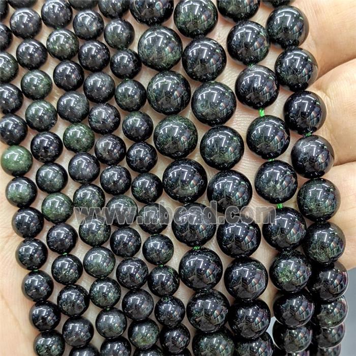 Natural Darkgreen Diopside Beads Smooth Round